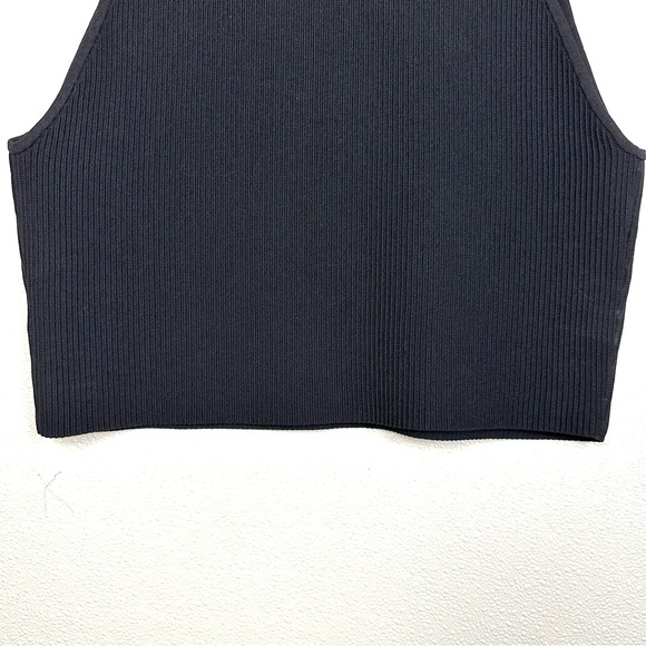 Babaton Sculpt Knit Halter Top Black Ribbed Aritzia Cropped 2XL NWT - Picture 13 of 16